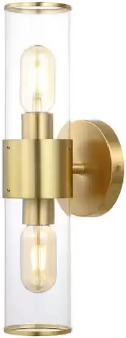 JONATHAN Y JYL9913A Quinn 15.5 Inch 2 Light Mid Century Modern Iron Acrylic LED Sconce