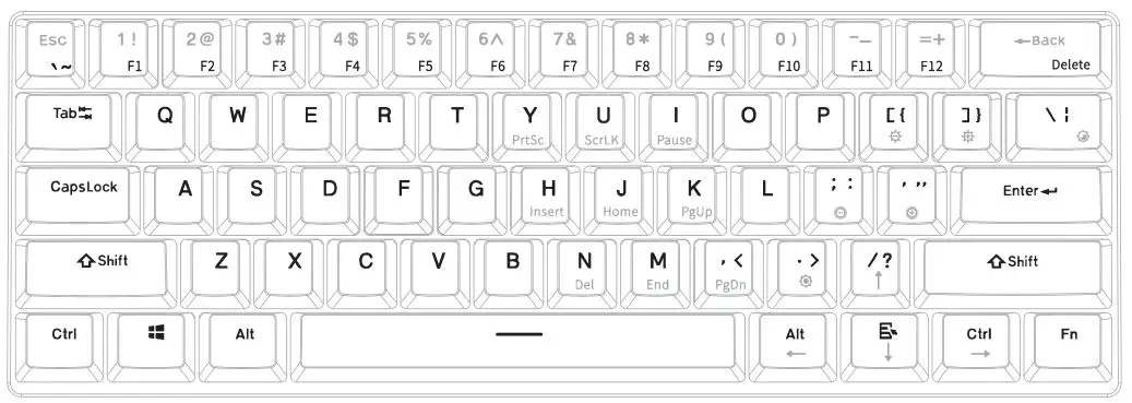 KRUX krx0134 Neo Pro RGB Wireless Gaming Keyboard - 2. All multifunction buttons exept Y U I H J K N M ,in second function mode