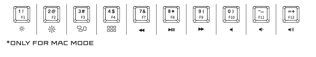 KRUX krx0134 Neo Pro RGB Wireless Gaming Keyboard - MAC MULTIMEDIA FUNCTION.