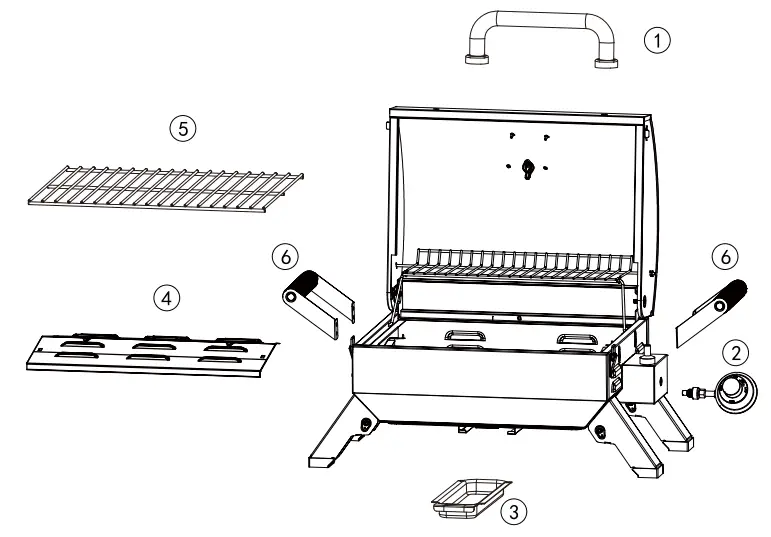 Royal Gourmet GT2001 Portable Stainless Steel Tabletop Gas Grill - parts