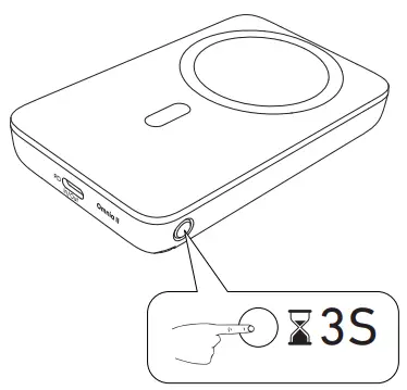 AMEGAT PBW1010 Power Bank - hold the power button