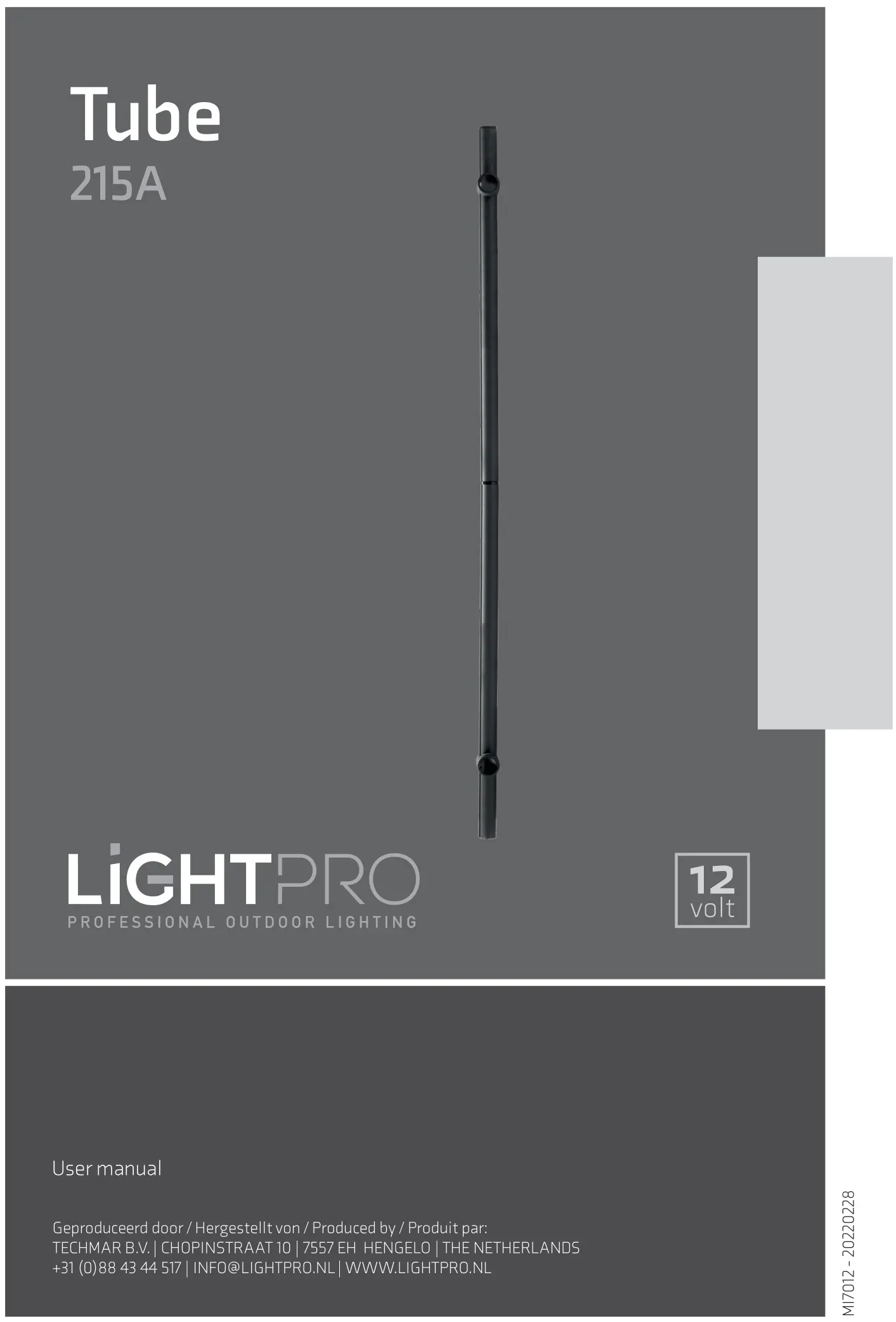 LiGHTPRO 215A Juno Tube User Manual