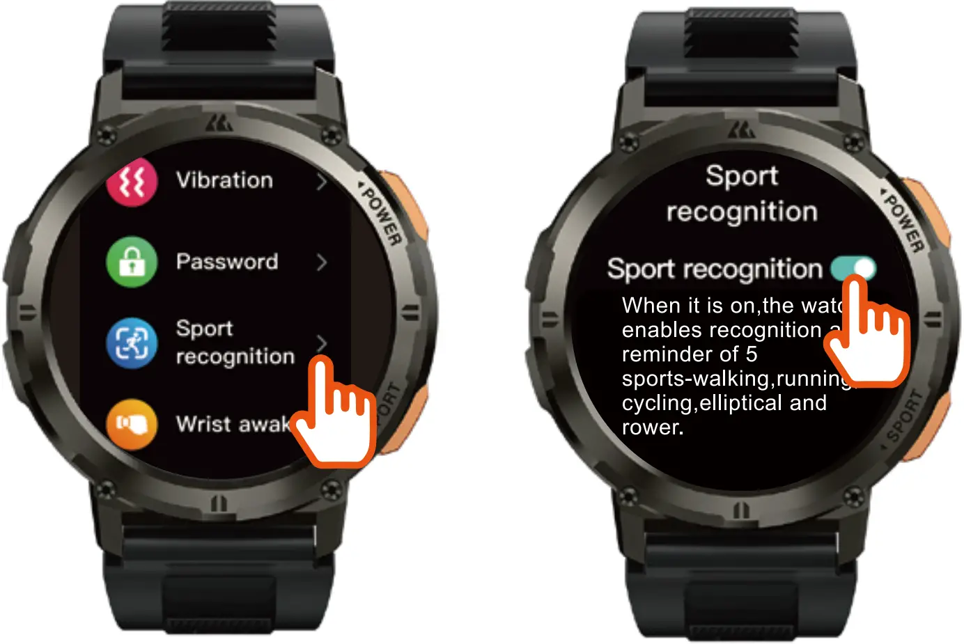 Settings on "Sports Modes with Smart Recognition"