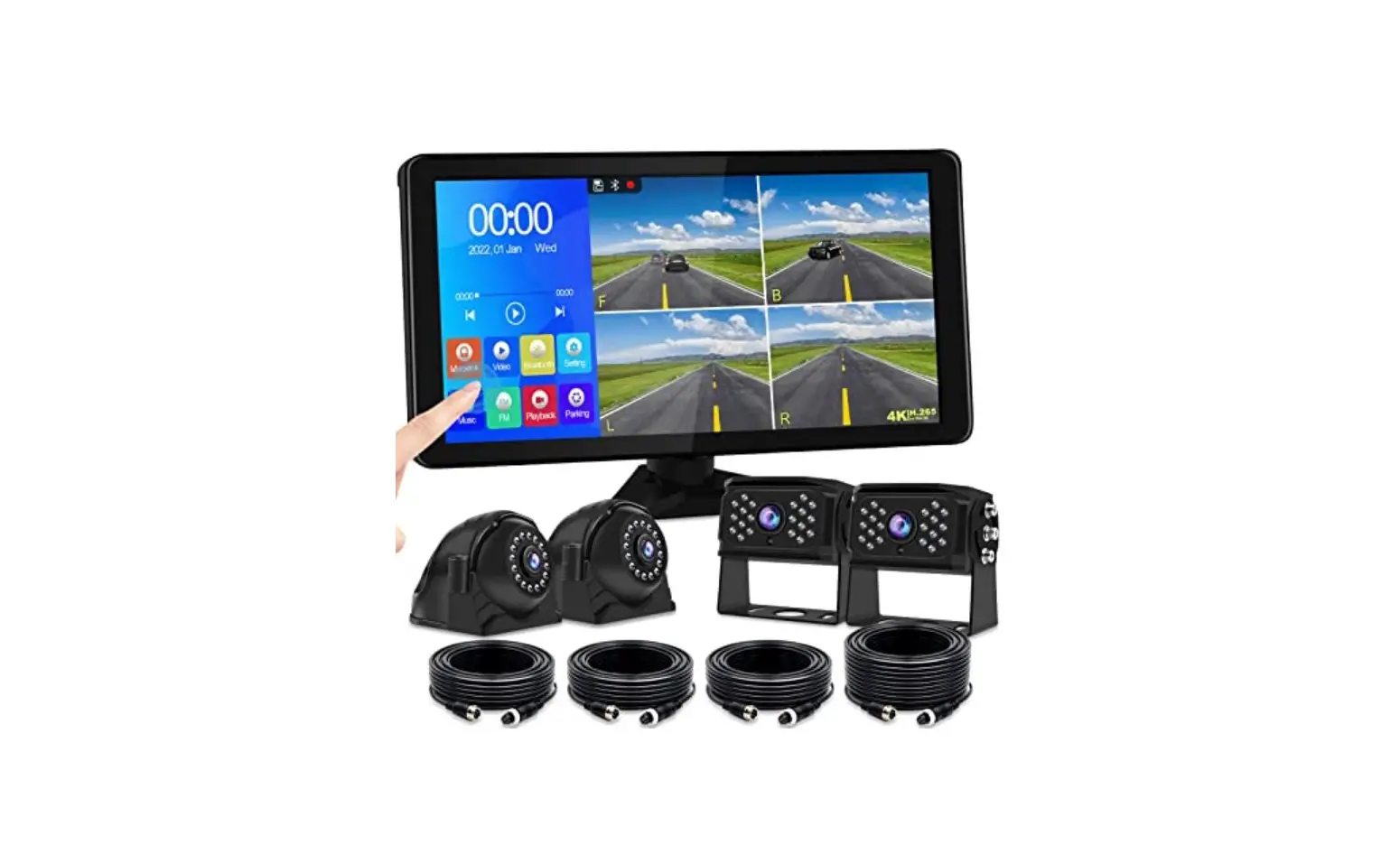 Vekooto T8 4 Channels Camera System With Mp5 Instruction Manual