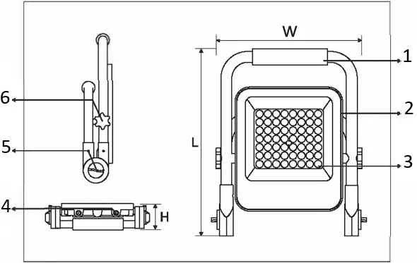 POWER-LITE 50W Rechargeable LED Floodlight A0