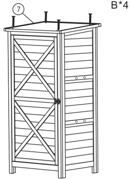 wiltec 52422 Compact Tool Shed with Flat Roof and Door 7