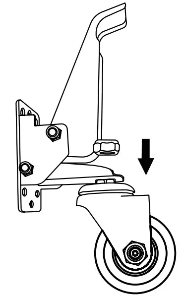 HMF 6750-76MM Heavy Duty Castors Lowerable - mounting plate 1