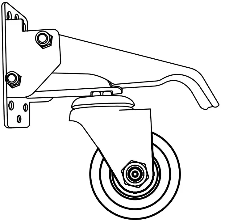HMF 6750-76MM Heavy Duty Castors Lowerable - mounting plate 2
