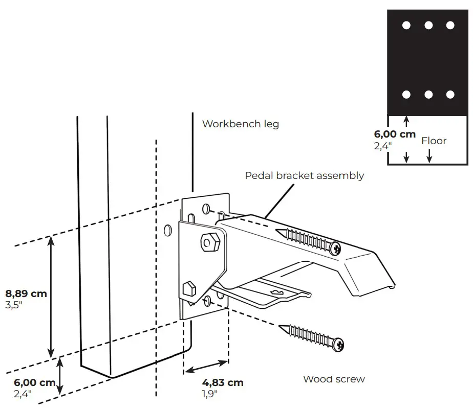 HMF 6750-76MM Heavy Duty Castors Lowerable - mounting plate 3