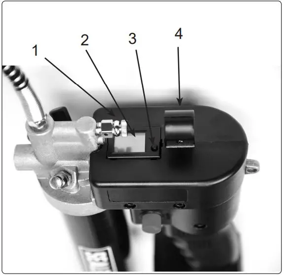 SEALEY CP20VGRG Cordless Grease Gun - To check the remaining battery power, press and hold down the LED display button