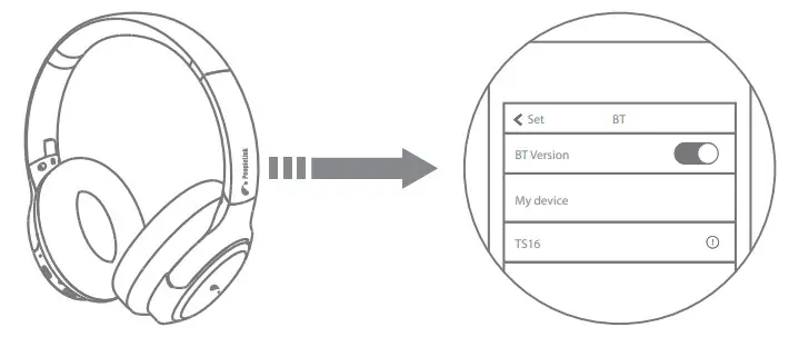 PeopleLink Sonic OE10W ANC Bluetooth Headphone - BT pairing