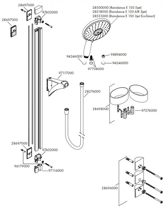 hansgrohe RAINDANCE E Shower Set - Figure12