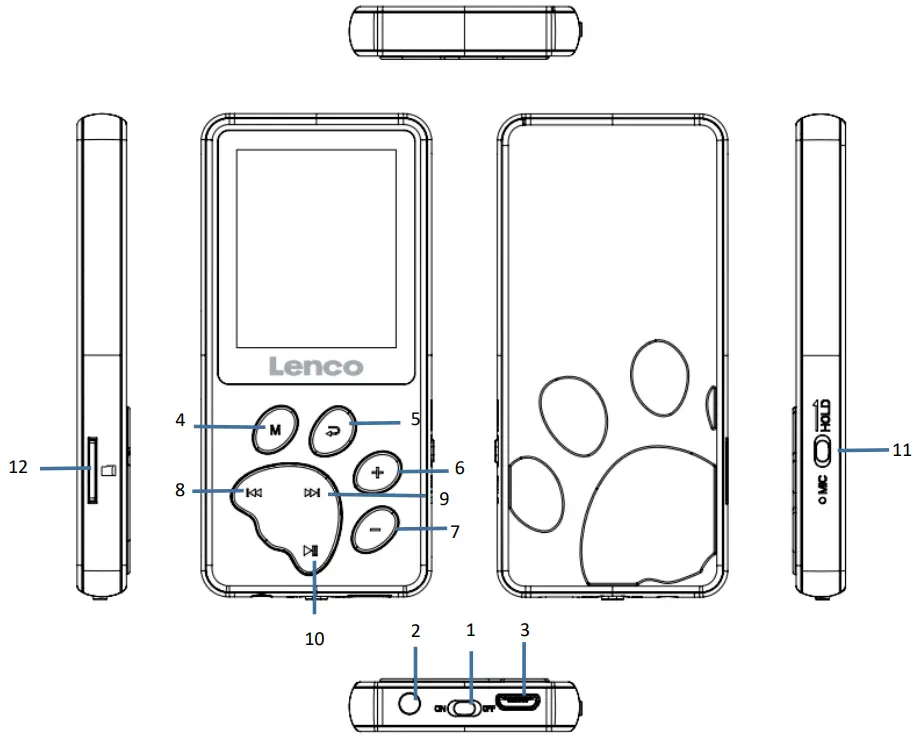Lenco Xemio 560 8GV MP3 or MP4 Player - Fig