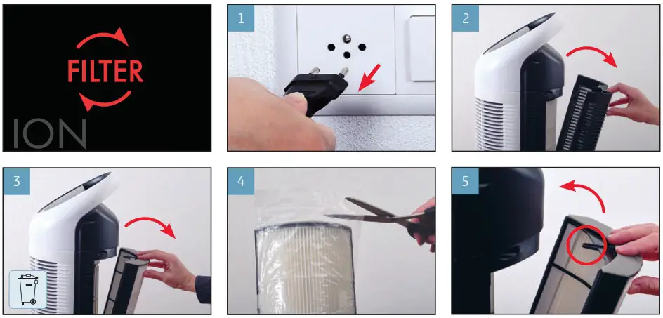 BONECO P370 Air Purifier with 5 Stage Cleaning Function - REPLACING THE FILTER 1