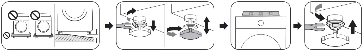 SAMSUNG WW11BB534DAES7 Washing Machine - levelling feet
