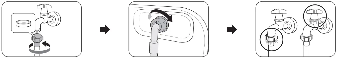 SAMSUNG WW11BB534DAES7 Washing Machine - water hose