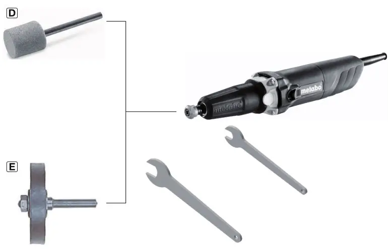 metabo G 400 Straight Grinder - Fig D, E