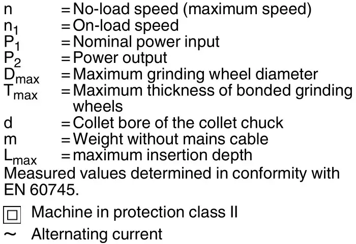 metabo G 400 Straight Grinder - Technical specifications
