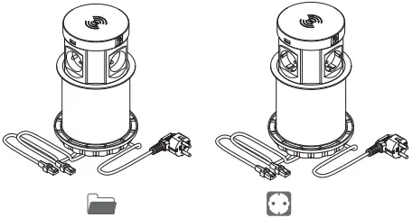 GTV LIGHTING AE-BPW4F120P-10 Recessed Office Extension Cord A0