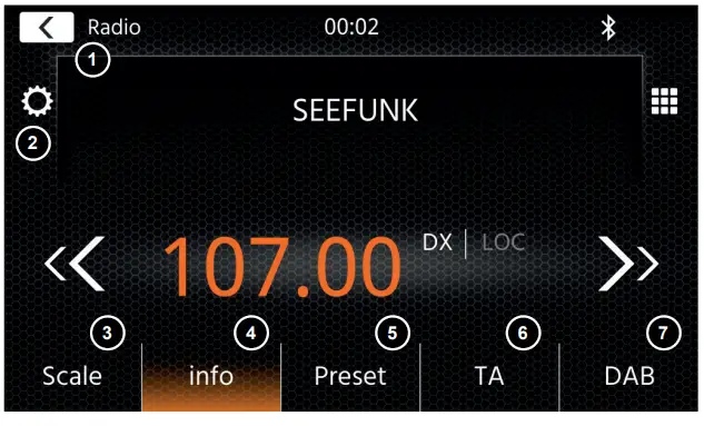 XZENT X 427 2 DIN Infotainer or Naviceiver with DAB Plus or USB and Bluetooth - FM RADIO SOURCE