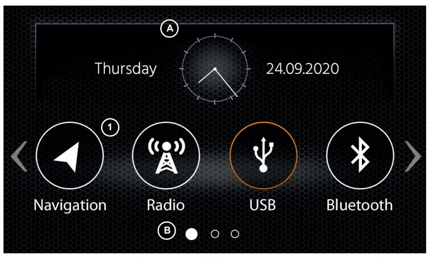 XZENT X 427 2 DIN Infotainer or Naviceiver with DAB Plus or USB and Bluetooth - MAIN MENU