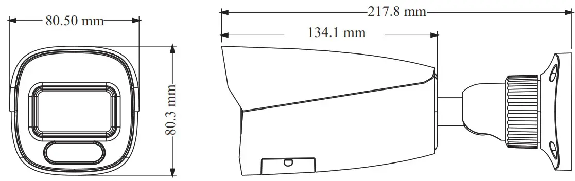 ENS IP 5IR4C22 MZ 4MP Dual Illumination Bullet Network Camera - DIMENSIONS