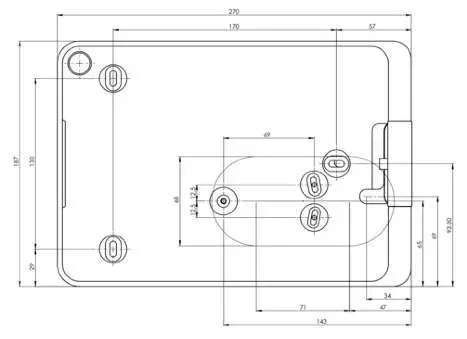viveroo one 12 9 Inch Mounting Frame with Charging - Product dimensions 3