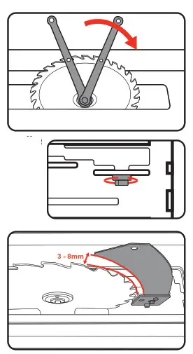 Ozito TBS2010 Table Saw with Stand - spanner