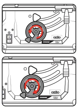 Ozito TBS2010 Table Saw with Stand - the blade