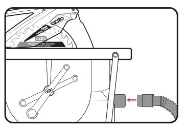 Ozito TBS2010 Table Saw with Stand - vacuum