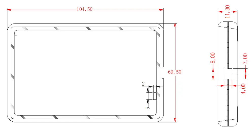 Appcon Wireless YRS-10CL Wireless Temperature Sensor - Dimemsion