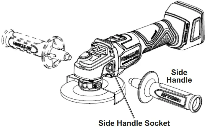 HERCULES HC61SB 20V Brushless Slide Switch Angle Grinder - Handle
