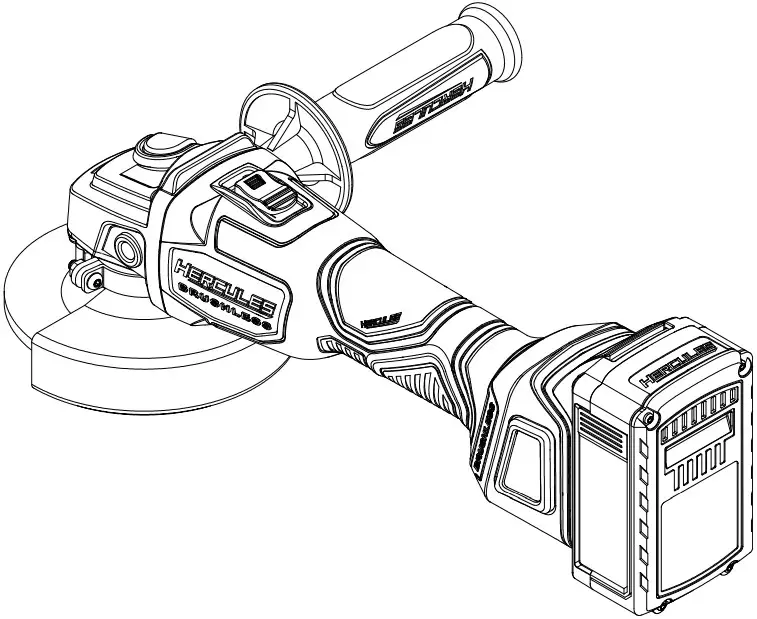 HERCULES HC61SB 20V Brushless Slide Switch Angle Grinder