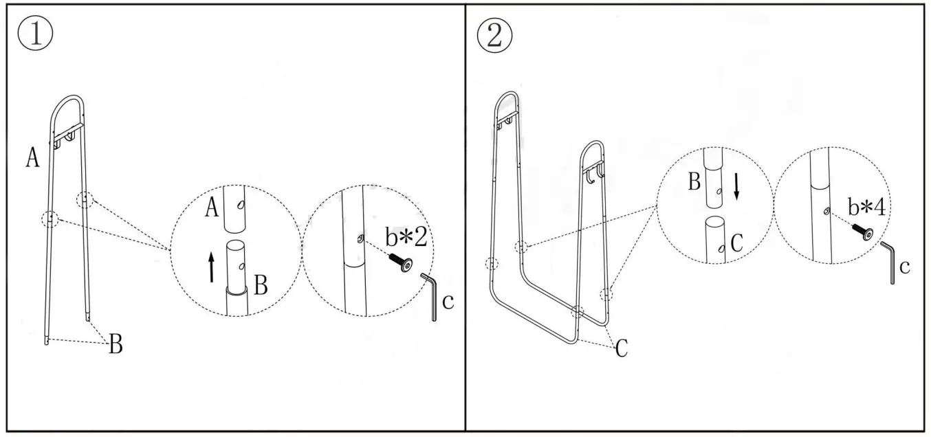 CASAINC 754 Double Rods Multifunctional Bedroom Clothing Rack - Fig 2