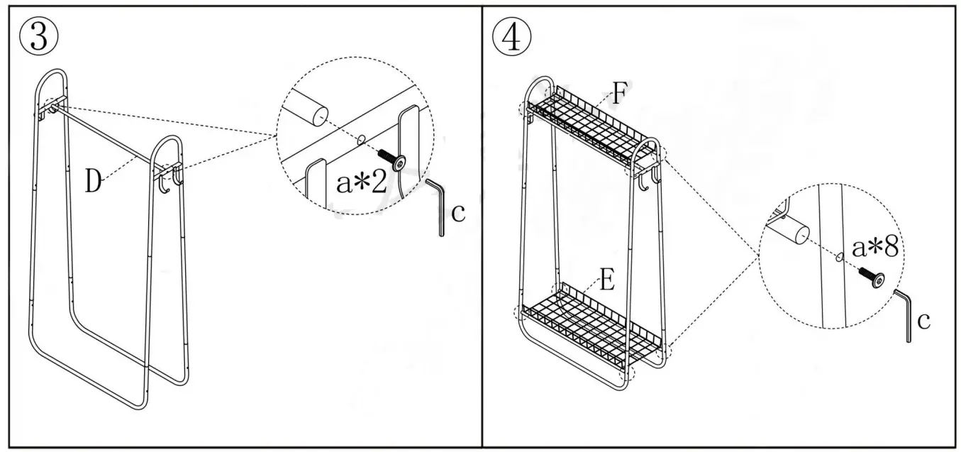 CASAINC 754 Double Rods Multifunctional Bedroom Clothing Rack - Fig 3