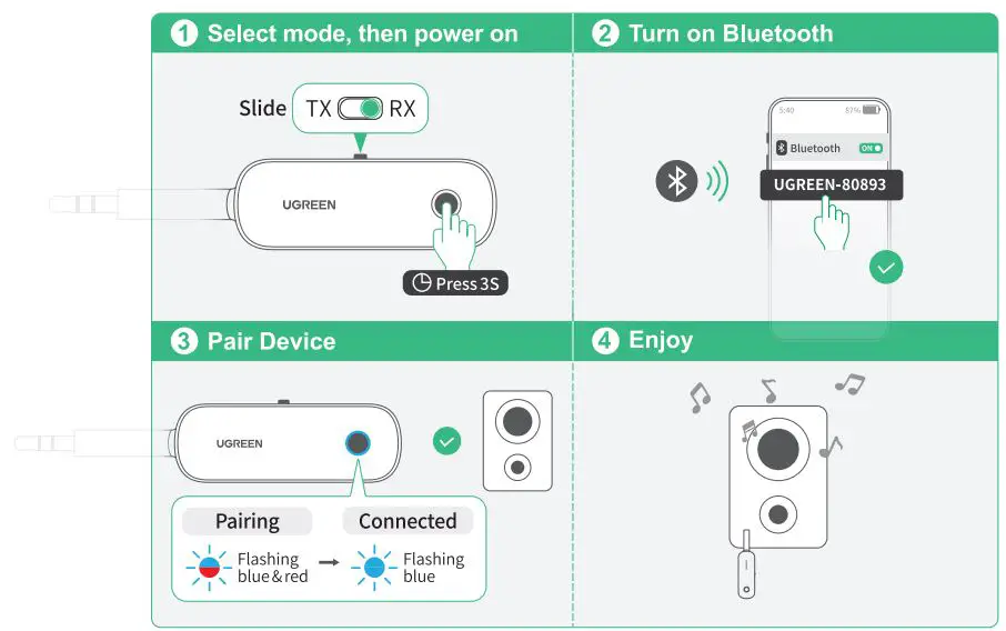 UGREEN-CM403-Bluetooth-Audio-Receiver-Transmitter- (6)