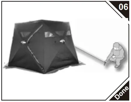 Outsunny AB1 013V00DB 4 Person Insulated Ice Fishing Shelter - Product Overview 6