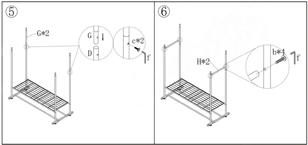maocao-hoom-MZHW912-718C-BK-Black-Metal-Clothes-Rack-with-Shelves-05
