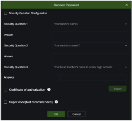 urmet H265 Series IP Camera - password