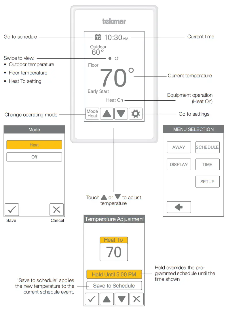 tekmar IOM-T-560 Programmable Thermostat - Interface