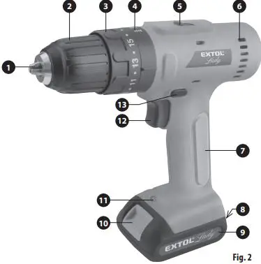 EXTOL 402402 Cordless Drill-FIG7