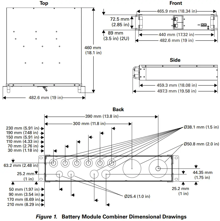 Discover ELEMENT ESS Battery Module Combiner - Dimensions