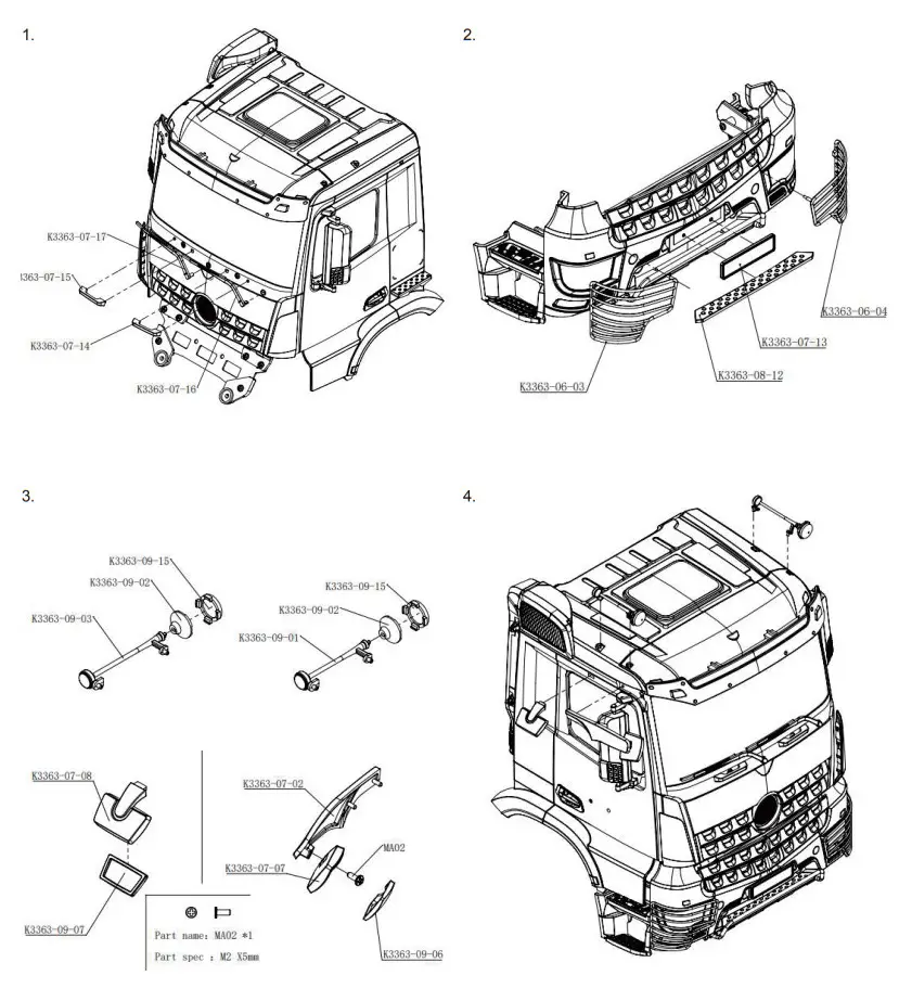 RC4WD VV-JD00058 114 8x8 Forge Hydraulic Dump Truck - ACCESSORY ASSEMBLY