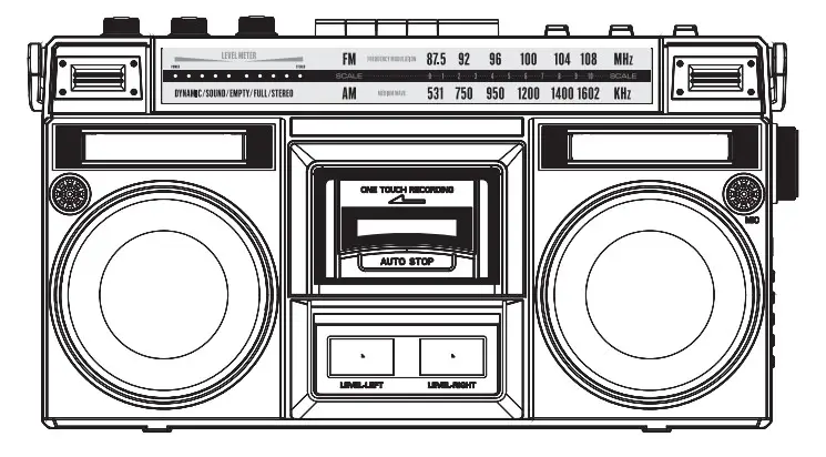 digitech CS2473 Ghetto Blaster with Bluetooth Cassette Player and Radio