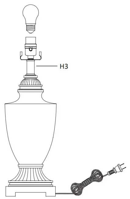 KAWOTI 21116 27.5-Inch Teal Green 3-way Table Lamp - light bulb