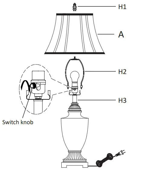KAWOTI 21116 27.5-Inch Teal Green 3-way Table Lamp - plastic cover
