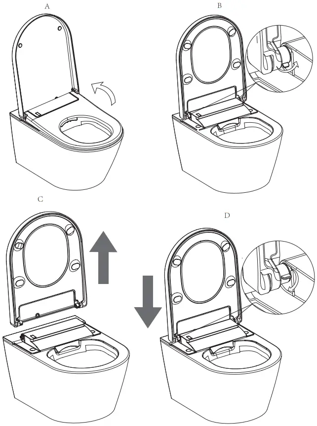 Jungborn DIO 59 Bidet - Removing the bidet seat