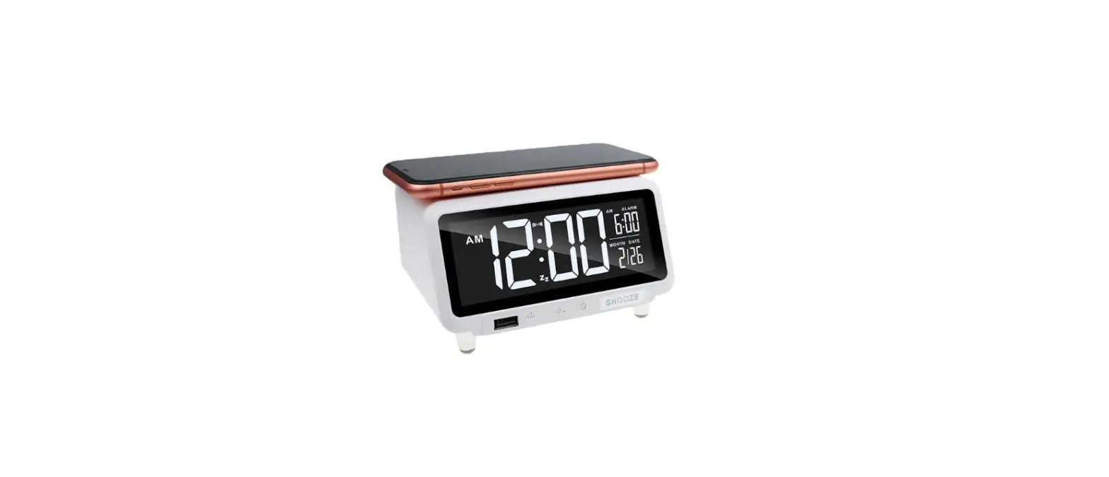 Jaskey Cr-360 Wireless Charging Lcd Alarm Clock Instruction Manual