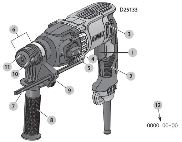 DEWALT D25032 Heavy Duty Rotary Hammer - Fig 1