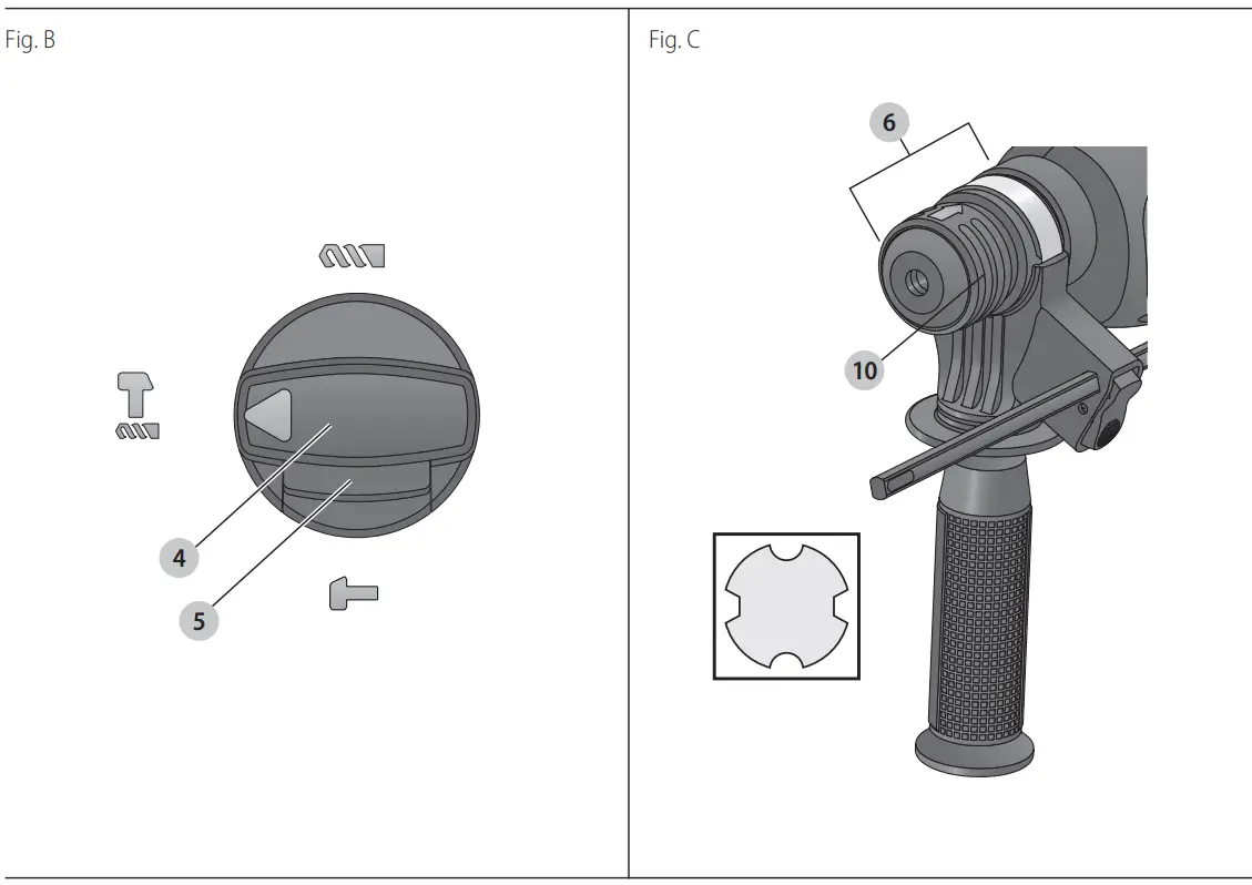 DEWALT D25032 Heavy Duty Rotary Hammer - Fig 2